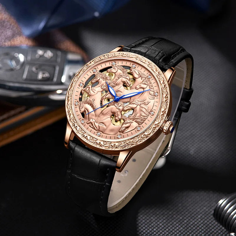 UAE fully automatic mechanical watch men luminous waterproof hollow skeleton man watch limited edition fashion Wristwatch