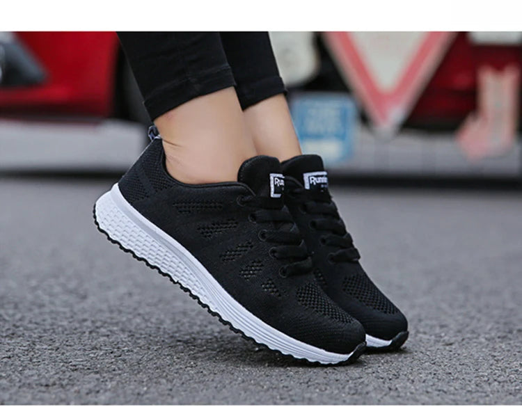 Women Casual Shoes Fashion Breathable Walking Mesh Flat Shoes Woman