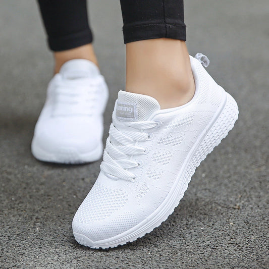 Women Casual Shoes Fashion Breathable Walking Mesh Flat Shoes Woman