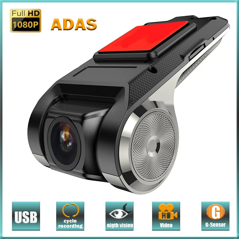 Car Dash Cam USB HD 1080P 170 Degree Wide Angle Car Camera Recorder Front  ADAS Dashcam Android DVR Auto Recorder Night Version