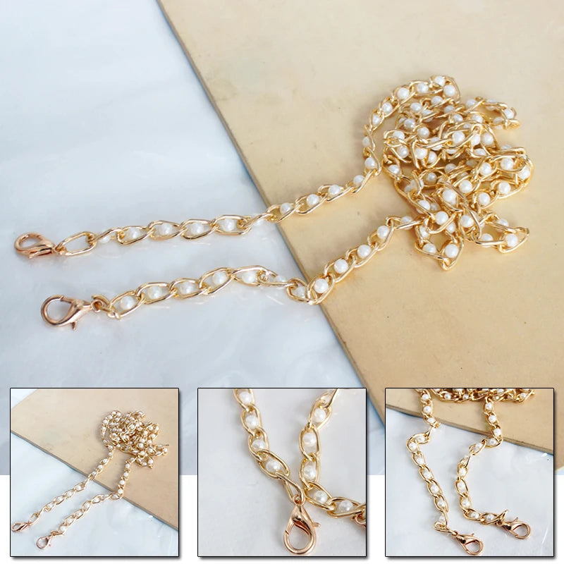 8Mm Wide 30/40/60/80/110/120Cm Pearl Bag Chain With Crossbody Handbag Chain Diy Women'S Bag Accessories