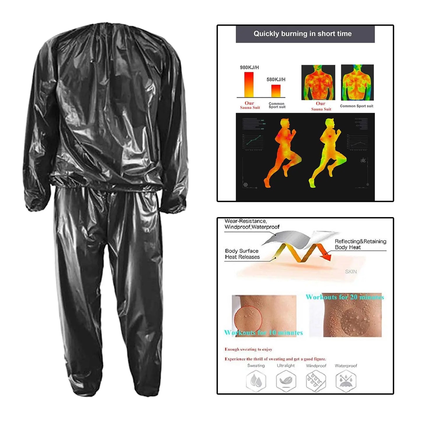 Heavy Duty Fitness Sauna Suit  Full Body