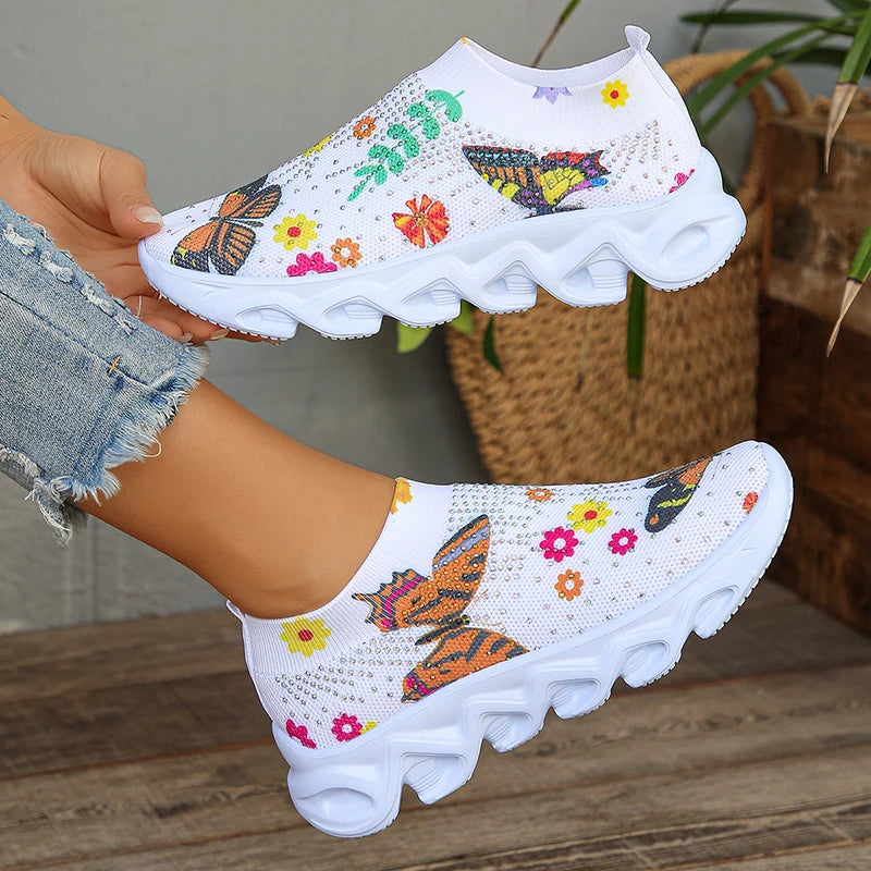 Lucyever Plus Size Printed Platform Sneakers Woman