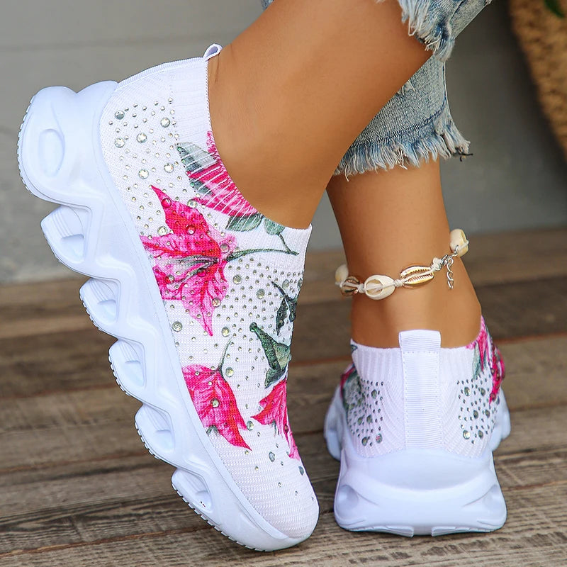 Lucyever Plus Size Printed Platform Sneakers Woman