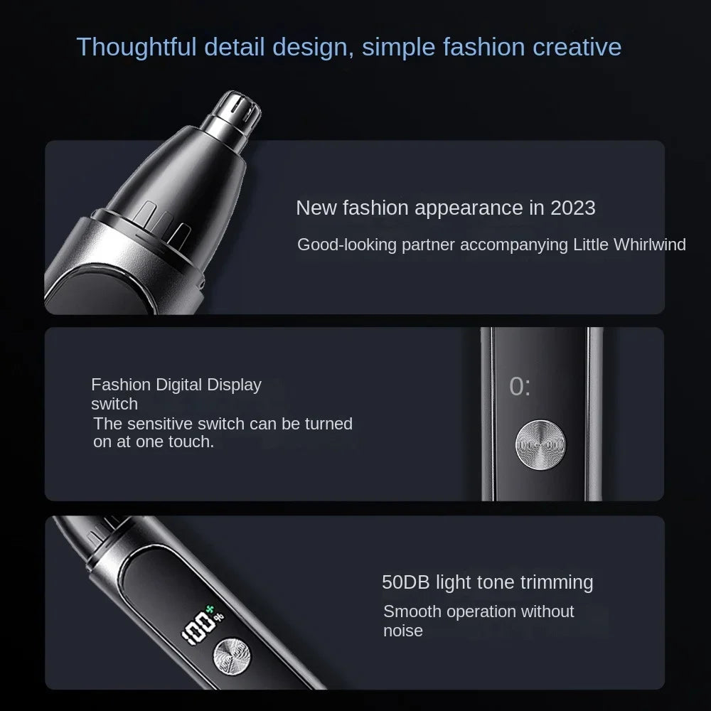 Nose Hair Trimmer Portable Mini Rechargeable US Men's Trimmer Smart Anti Clip Electric Nose Hair Clipper