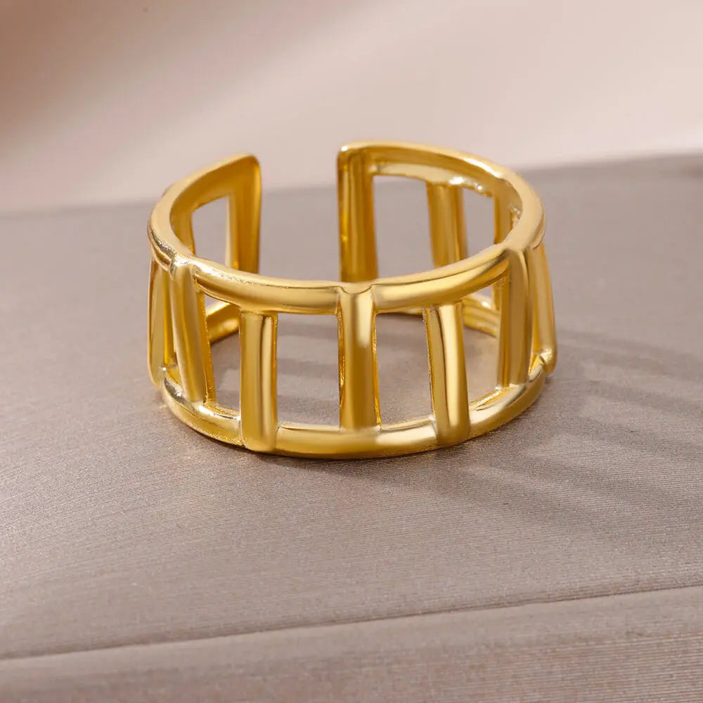 Haifa Stainless Steel Rings for Women Gold