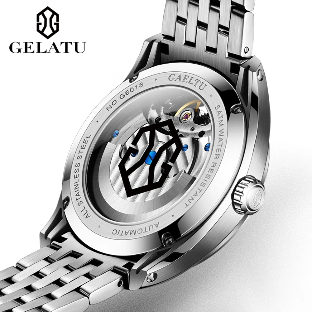 Dragon Engraved Dial Automatic Mechanical Watch for Men Steel Waterproof Mens Watches Top