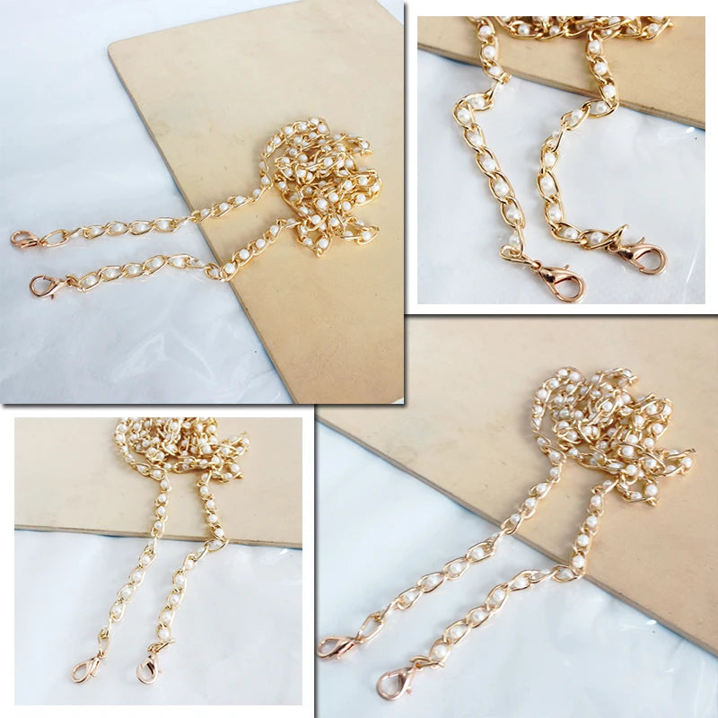 8Mm Wide 30/40/60/80/110/120Cm Pearl Bag Chain With Crossbody Handbag Chain Diy Women'S Bag Accessories