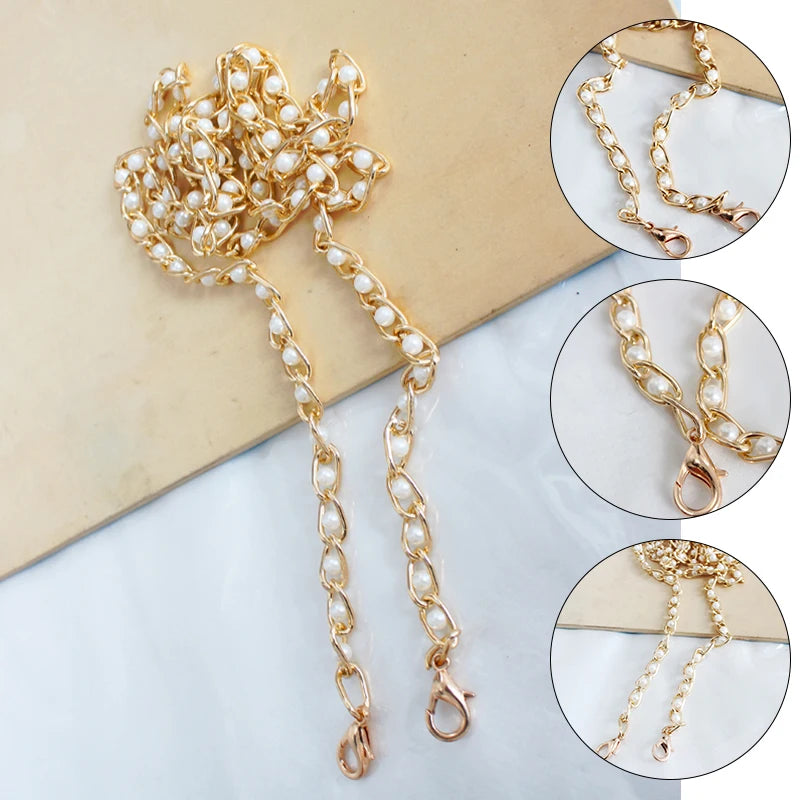 8Mm Wide 30/40/60/80/110/120Cm Pearl Bag Chain With Crossbody Handbag Chain Diy Women'S Bag Accessories