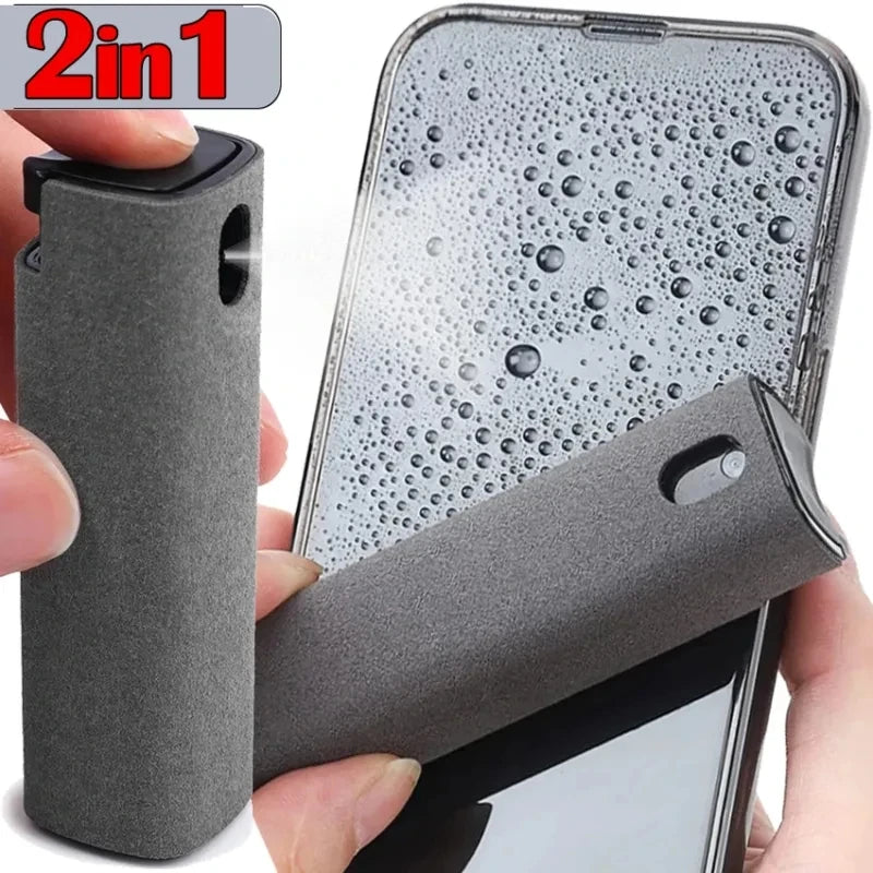 Mini Screen Cleaner Spray Smartphones Soft Microfiber Polishing Cloth Phone PC Cleaner Set Cleaning Brush for Apple IPad IPhone