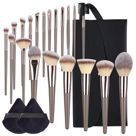 Champagne Golden Makeup Brushes 1pcs-20pcs Professional Foundation Blush Eyeshadow Kabuki Blending Makeup Beauty Cosmetic Tools