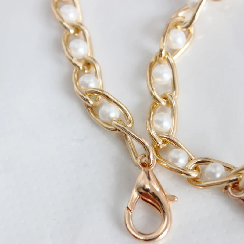 8Mm Wide 30/40/60/80/110/120Cm Pearl Bag Chain With Crossbody Handbag Chain Diy Women'S Bag Accessories