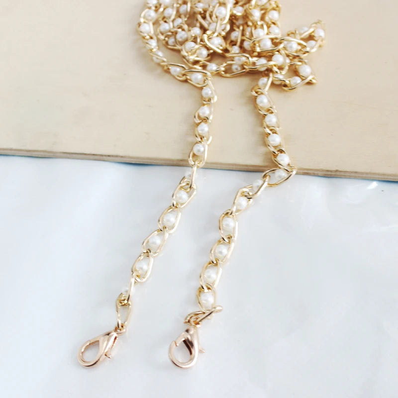 8Mm Wide 30/40/60/80/110/120Cm Pearl Bag Chain With Crossbody Handbag Chain Diy Women'S Bag Accessories