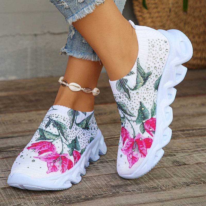 Lucyever Plus Size Printed Platform Sneakers Woman