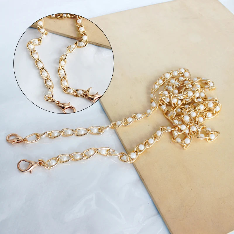 8Mm Wide 30/40/60/80/110/120Cm Pearl Bag Chain With Crossbody Handbag Chain Diy Women'S Bag Accessories