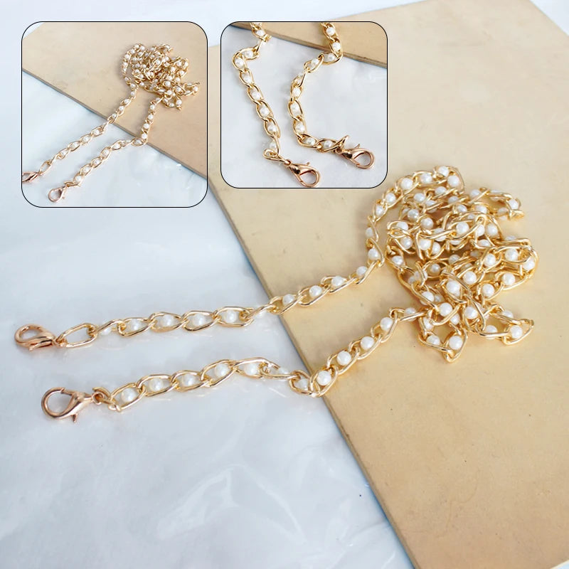 8Mm Wide 30/40/60/80/110/120Cm Pearl Bag Chain With Crossbody Handbag Chain Diy Women'S Bag Accessories