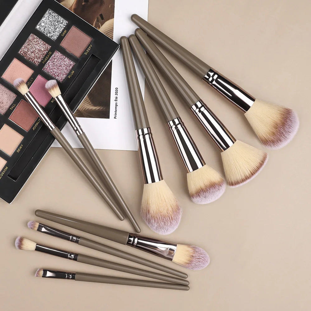 Champagne Golden Makeup Brushes 1pcs-20pcs Professional Foundation Blush Eyeshadow Kabuki Blending Makeup Beauty Cosmetic Tools