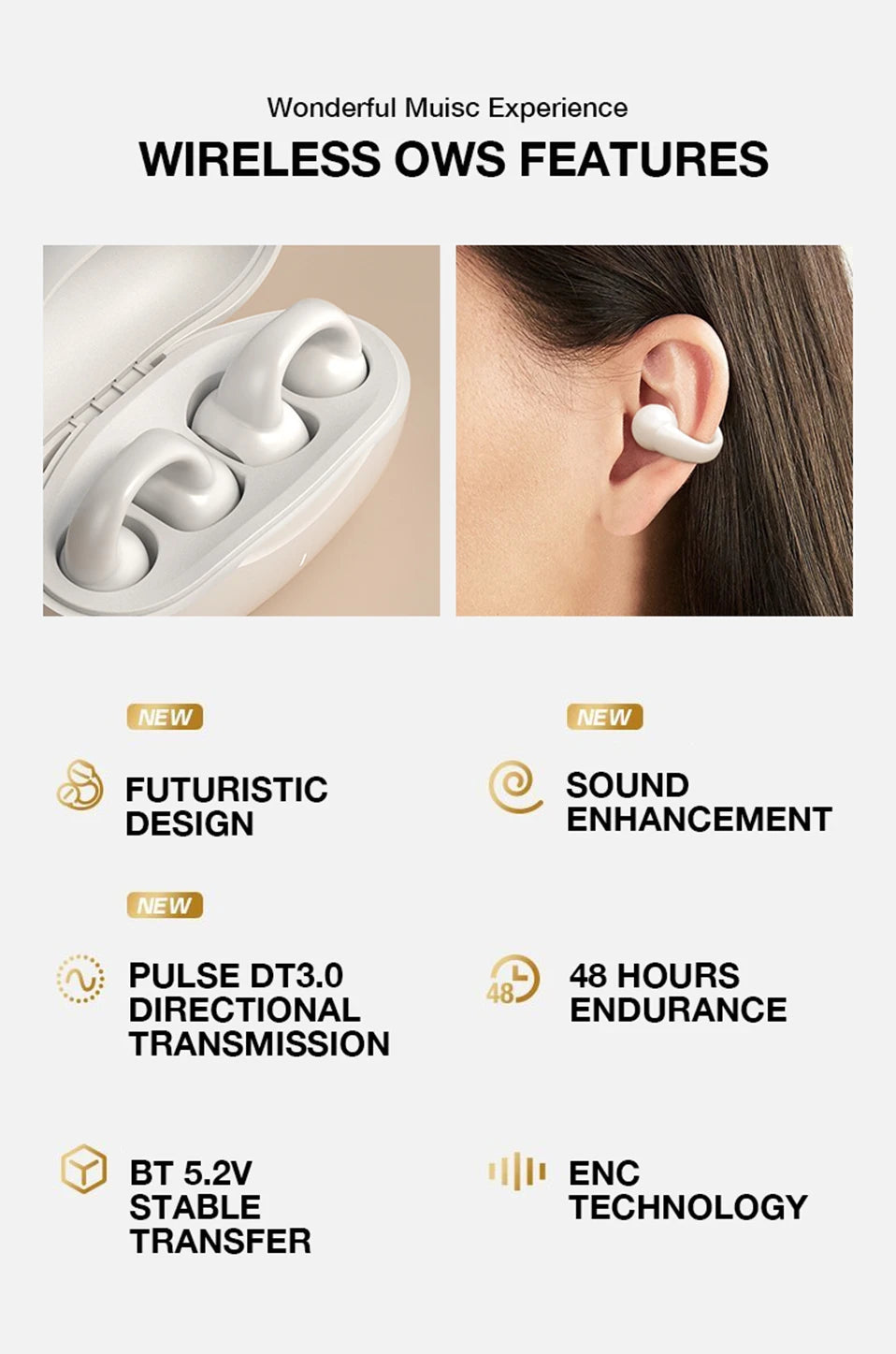 Earring Wireless Earbuds Bluetooth