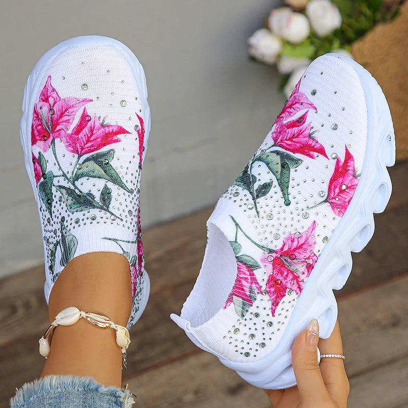 Lucyever Plus Size Printed Platform Sneakers Woman