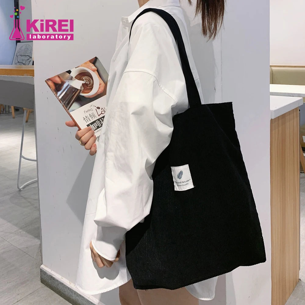 Corduroy Bag for Women Shopper Handbags